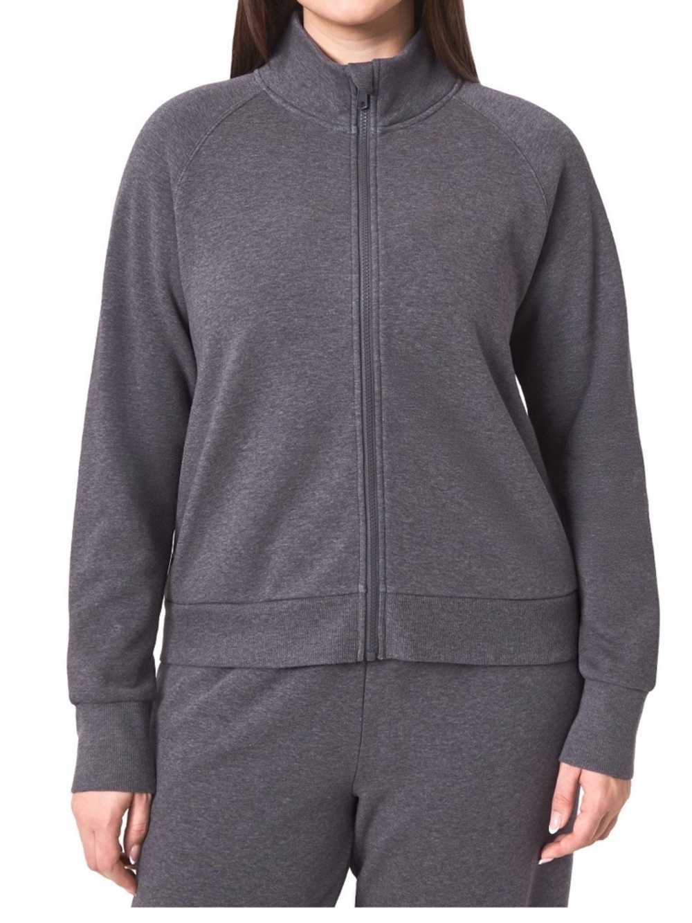 Mondetta Women's Charcoal Zip-Up Track Hoodie